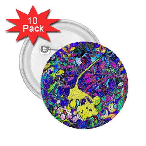 vibrant abstract floral/rainbow color 2.25  Buttons (10 pack)  from ArtsNow.com Front