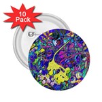 vibrant abstract floral/rainbow color 2.25  Buttons (10 pack) 