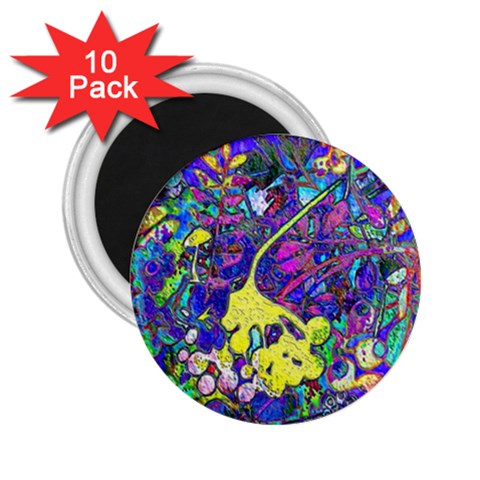 vibrant abstract floral/rainbow color 2.25  Magnets (10 pack)  from ArtsNow.com Front