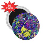 vibrant abstract floral/rainbow color 2.25  Magnets (10 pack) 