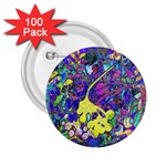 vibrant abstract floral/rainbow color 2.25  Buttons (100 pack) 