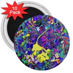 vibrant abstract floral/rainbow color 3  Magnets (10 pack) 