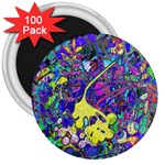 vibrant abstract floral/rainbow color 3  Magnets (100 pack)