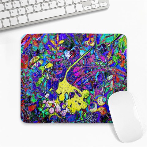 vibrant abstract floral/rainbow color Large Mousepads from ArtsNow.com Front