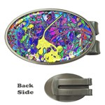 vibrant abstract floral/rainbow color Money Clips (Oval) 