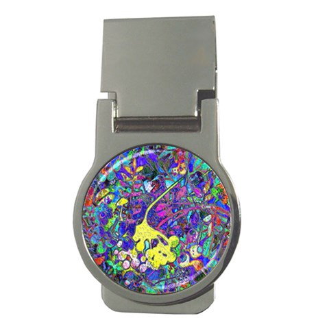 vibrant abstract floral/rainbow color Money Clips (Round)  from ArtsNow.com Front