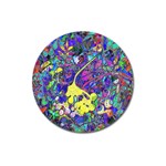 vibrant abstract floral/rainbow color Magnet 3  (Round)