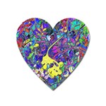 vibrant abstract floral/rainbow color Heart Magnet