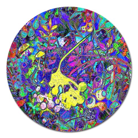 vibrant abstract floral/rainbow color Magnet 5  (Round) from ArtsNow.com Front