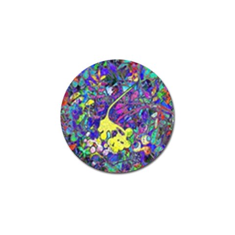 vibrant abstract floral/rainbow color Golf Ball Marker from ArtsNow.com Front