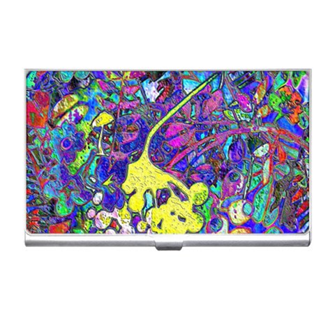 vibrant abstract floral/rainbow color Business Card Holder from ArtsNow.com Front