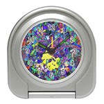 vibrant abstract floral/rainbow color Travel Alarm Clock