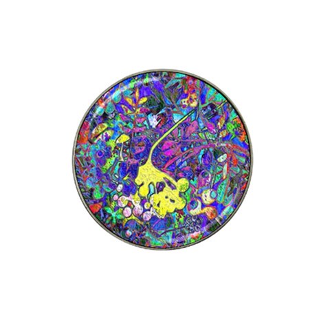 vibrant abstract floral/rainbow color Hat Clip Ball Marker (4 pack) from ArtsNow.com Front