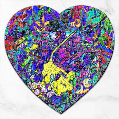 vibrant abstract floral/rainbow color Jigsaw Puzzle (Heart) from ArtsNow.com Front