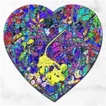 vibrant abstract floral/rainbow color Jigsaw Puzzle (Heart)