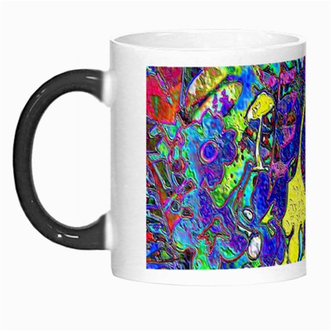 vibrant abstract floral/rainbow color Morph Mugs from ArtsNow.com Left