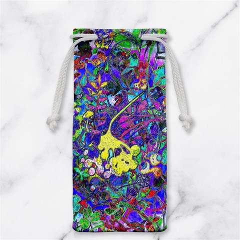 vibrant abstract floral/rainbow color Jewelry Bag from ArtsNow.com Front