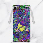 vibrant abstract floral/rainbow color Jewelry Bag