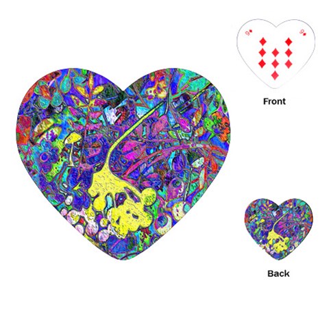 vibrant abstract floral/rainbow color Playing Cards Single Design (Heart) from ArtsNow.com Front