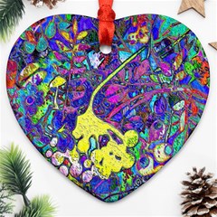 vibrant abstract floral/rainbow color Heart Ornament (Two Sides) from ArtsNow.com Back