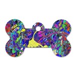 vibrant abstract floral/rainbow color Dog Tag Bone (One Side)