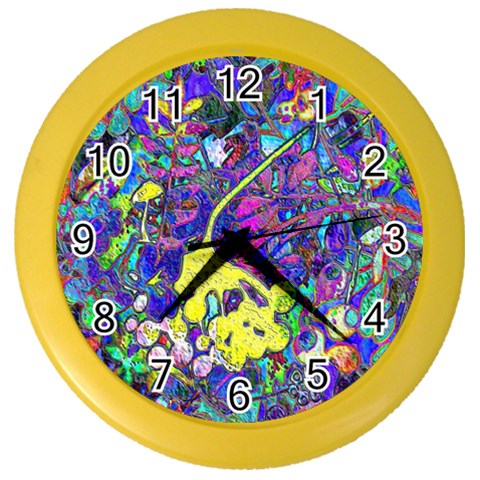 vibrant abstract floral/rainbow color Color Wall Clock from ArtsNow.com Front