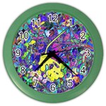 vibrant abstract floral/rainbow color Color Wall Clock