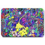 vibrant abstract floral/rainbow color Large Doormat 