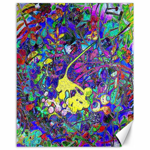 vibrant abstract floral/rainbow color Canvas 11  x 14  from ArtsNow.com 10.95 x13.48  Canvas - 1