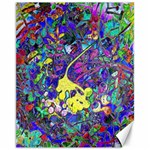 vibrant abstract floral/rainbow color Canvas 11  x 14 