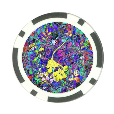 vibrant abstract floral/rainbow color Poker Chip Card Guard from ArtsNow.com Front