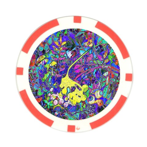 vibrant abstract floral/rainbow color Poker Chip Card Guard from ArtsNow.com Front