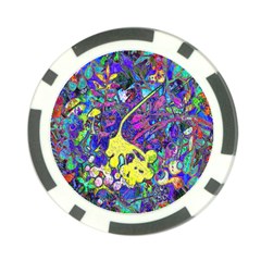 vibrant abstract floral/rainbow color Poker Chip Card Guard from ArtsNow.com Front