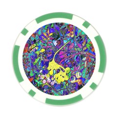 vibrant abstract floral/rainbow color Poker Chip Card Guard from ArtsNow.com Front