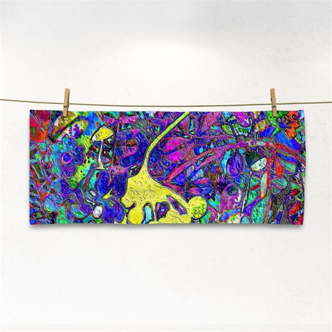 vibrant abstract floral/rainbow color Hand Towel from ArtsNow.com Front