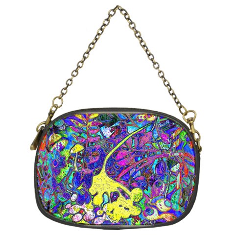 vibrant abstract floral/rainbow color Chain Purse (Two Sides) from ArtsNow.com Front