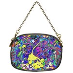 vibrant abstract floral/rainbow color Chain Purse (Two Sides)