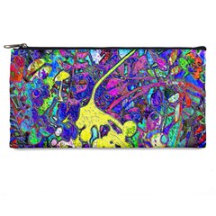 vibrant abstract floral/rainbow color Pencil Case from ArtsNow.com Front