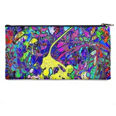 vibrant abstract floral/rainbow color Pencil Case from ArtsNow.com Back