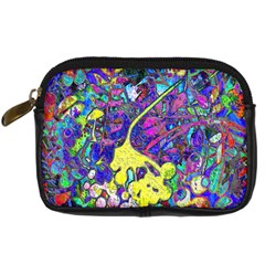 vibrant abstract floral/rainbow color Digital Camera Leather Case from ArtsNow.com Front