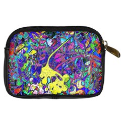 vibrant abstract floral/rainbow color Digital Camera Leather Case from ArtsNow.com Back