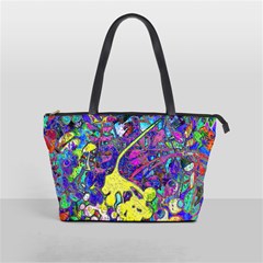 vibrant abstract floral/rainbow color Classic Shoulder Handbag from ArtsNow.com Front