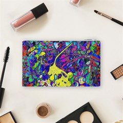 vibrant abstract floral/rainbow color Cosmetic Bag (Small) from ArtsNow.com Back