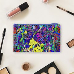 vibrant abstract floral/rainbow color Cosmetic Bag (Small) from ArtsNow.com Back