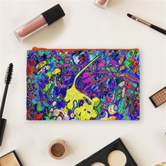 vibrant abstract floral/rainbow color Cosmetic Bag (Medium) from ArtsNow.com Front