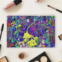 vibrant abstract floral/rainbow color Cosmetic Bag (Large) from ArtsNow.com Back