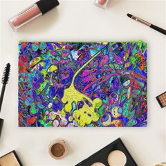 vibrant abstract floral/rainbow color Cosmetic Bag (Large) from ArtsNow.com Back