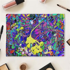 vibrant abstract floral/rainbow color Cosmetic Bag (XL) from ArtsNow.com Front