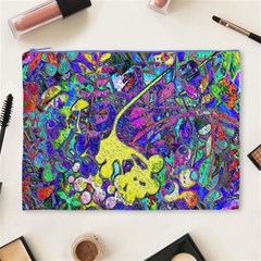 vibrant abstract floral/rainbow color Cosmetic Bag (XL) from ArtsNow.com Front