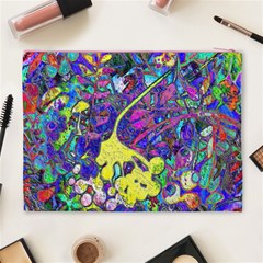 vibrant abstract floral/rainbow color Cosmetic Bag (XL) from ArtsNow.com Back